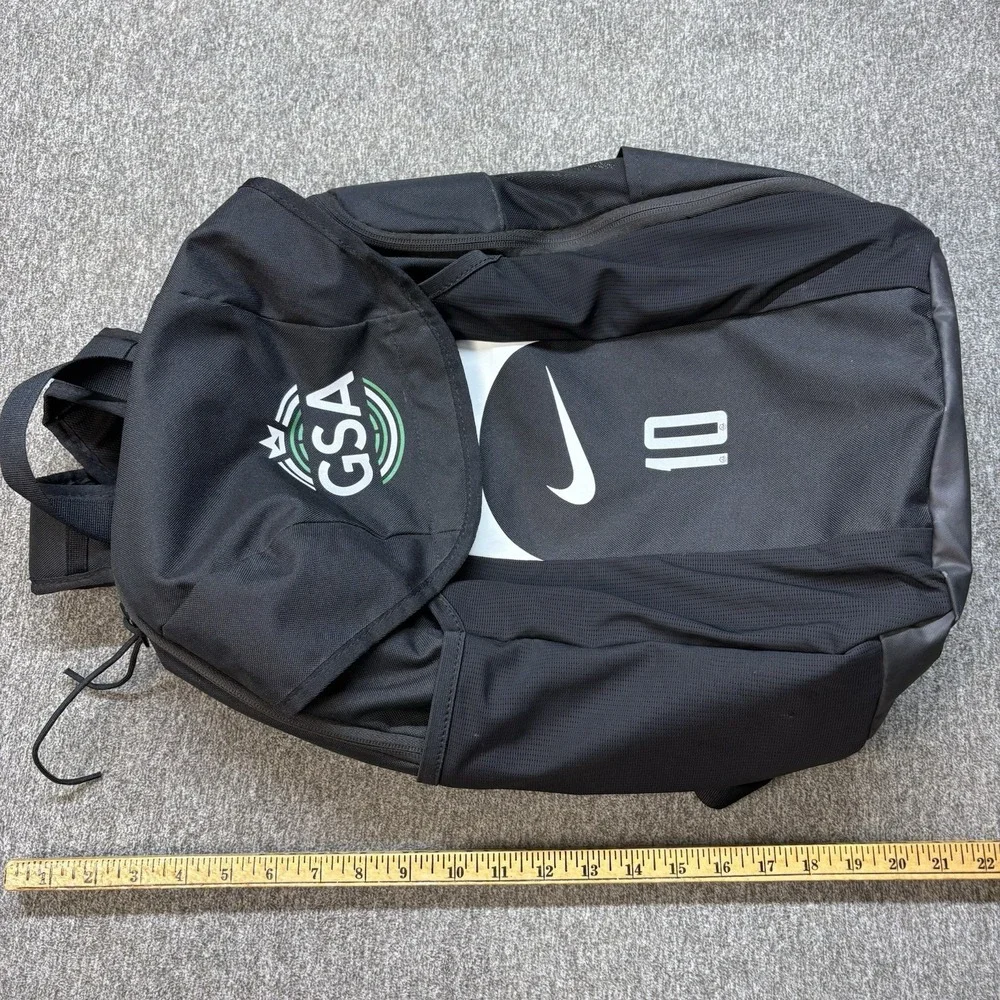 Nike Academy Team 30L Unisex Backpack Soccer Ball Bag Black Travel School Swoosh